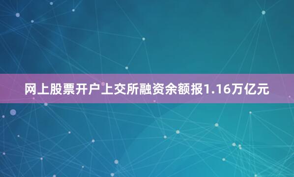 网上股票开户上交所融资余额报1.16万亿元